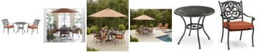 Furniture Chateau Outdoor Cast Aluminum 3-Pc. Dining Set (32" Round Bistro Table and 2 Dining Chairs), Created for Macy's 